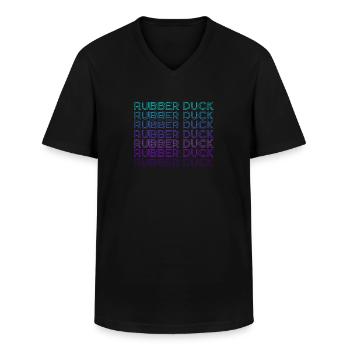 Gummi-Ente Retro - Männer-T-Shirt mit V-Ausschnitt - Schwarz - Vorne - AI Model Male 178 dark (178cm)