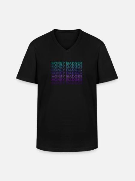 Honigdachs Retro - Männer-T-Shirt mit V-Ausschnitt - Schwarz