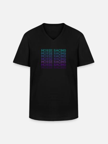 Courses de chevaux Rétro - T-shirt col V Homme - noir