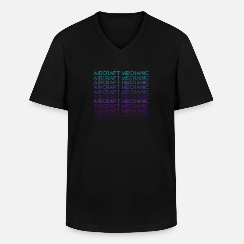 Fluggerätmechaniker Luftfahrt Retro - Männer-T-Shirt mit V-Ausschnitt - Schwarz