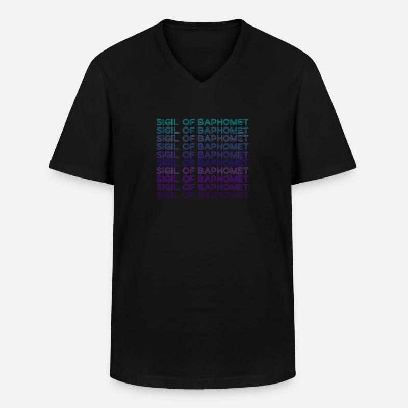 Siegel des Baphomet Retro - Männer-T-Shirt mit V-Ausschnitt - Schwarz