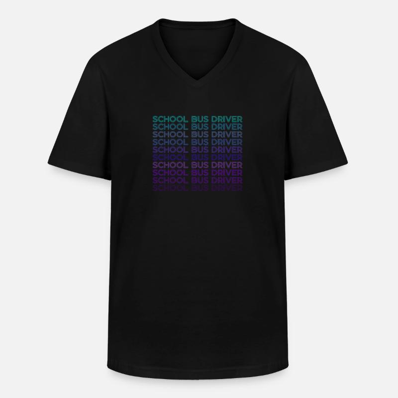 Schulbusfahrer Retro - Männer-T-Shirt mit V-Ausschnitt - Schwarz