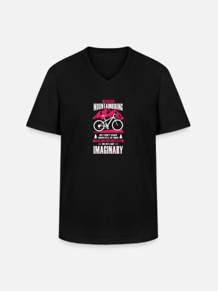 Mountain biker wife Mrs. Gift - Men's V-Neck T-Shirt - black