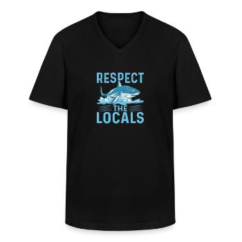 Respect The Locals Marine Biology Scientist - Männer-T-Shirt mit V-Ausschnitt - Schwarz - Vorne - AI Model Male 178 dark (178cm)