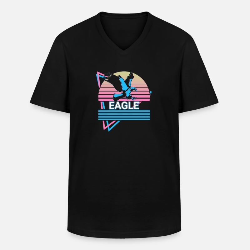 Eagle Retro Gift - Men's V-Neck T-Shirt - black
