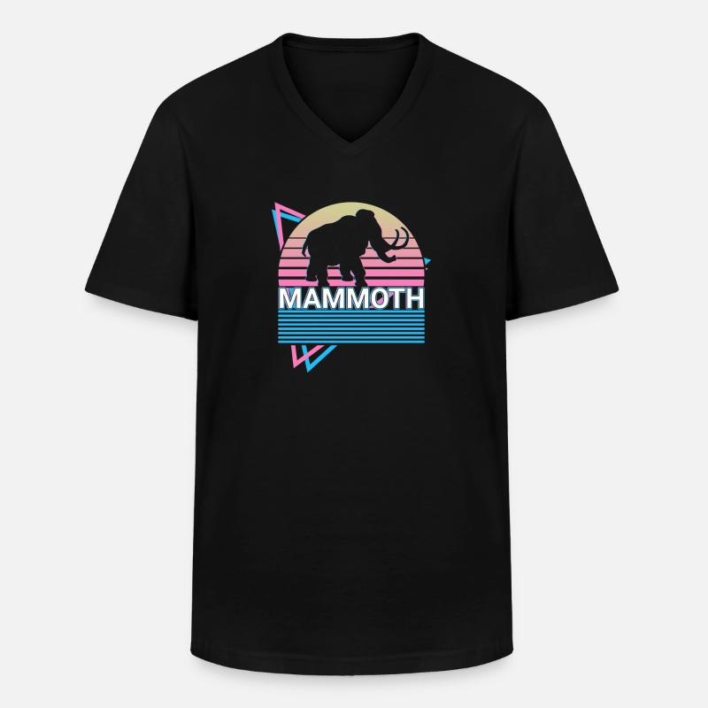 Mammut Elefant Retro Geschenk - Männer-T-Shirt mit V-Ausschnitt - Schwarz