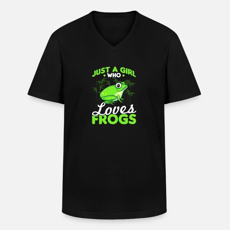Mädchenfrösche - Männer-T-Shirt mit V-Ausschnitt - Schwarz