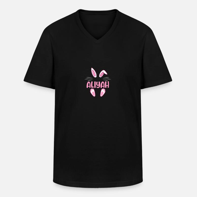 ALIYAH Easter - Männer-T-Shirt mit V-Ausschnitt - Schwarz