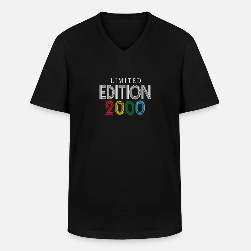 Limited Edition 2000 - Männer-T-Shirt mit V-Ausschnitt - Schwarz