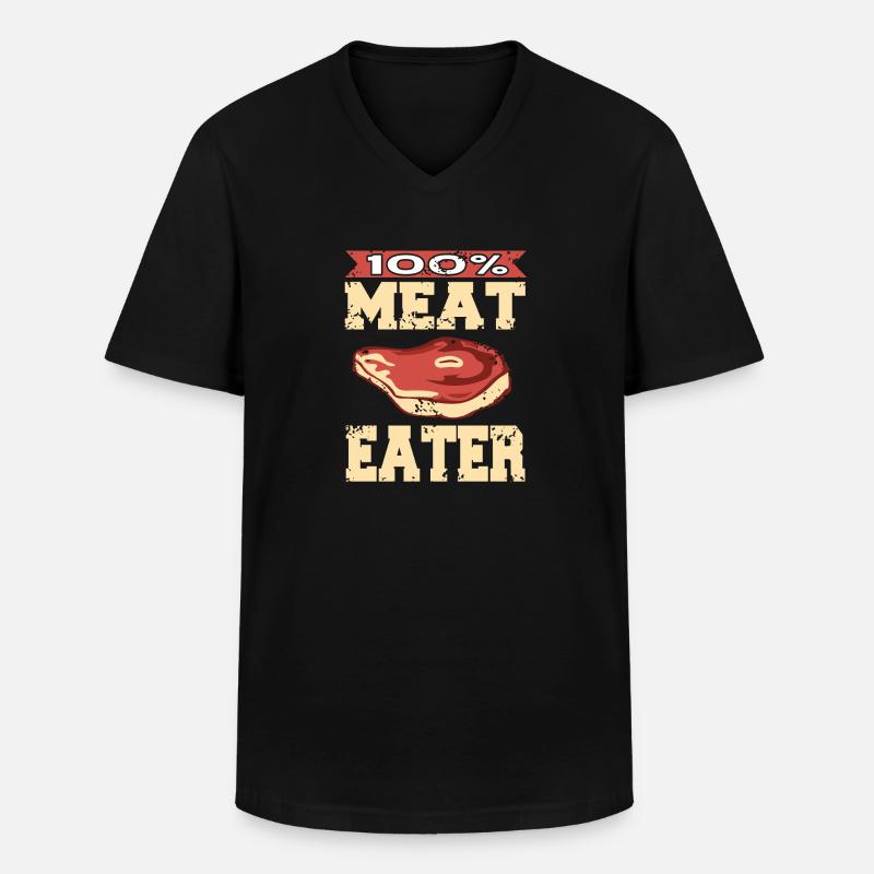 100% Fleischfresser - Männer-T-Shirt mit V-Ausschnitt - Schwarz