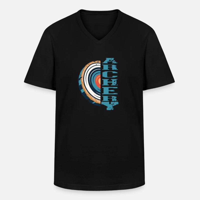 Archery Bogenschießen - Männer-T-Shirt mit V-Ausschnitt - Schwarz