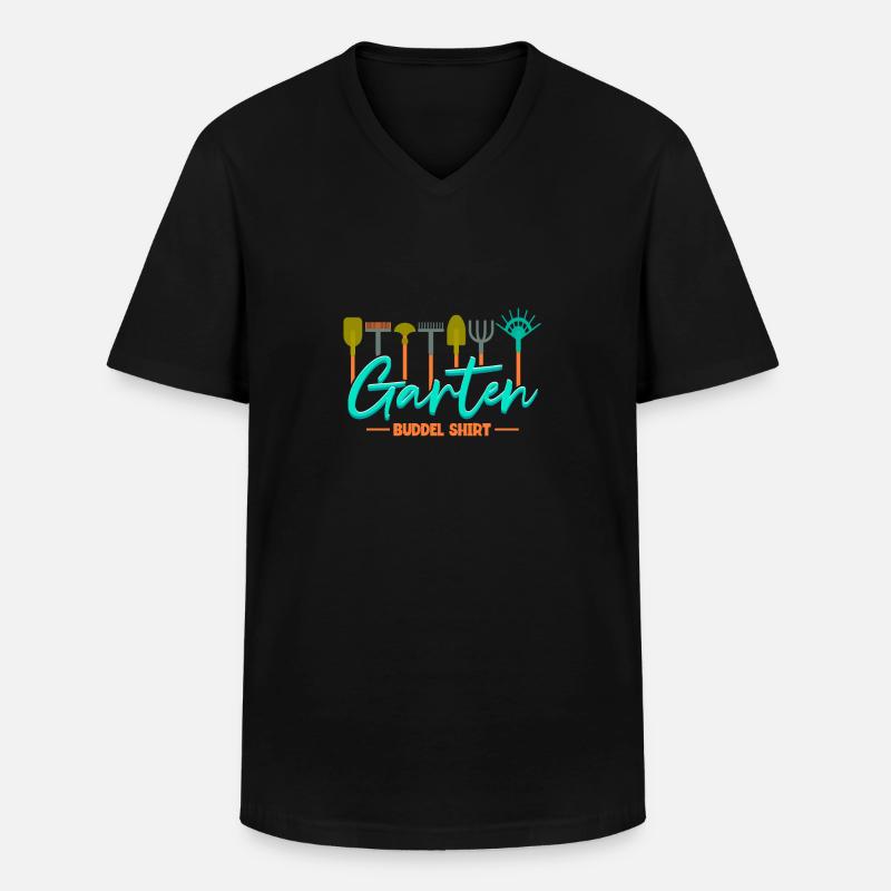 Gärtner Garten Buddel - Männer-T-Shirt mit V-Ausschnitt - Schwarz