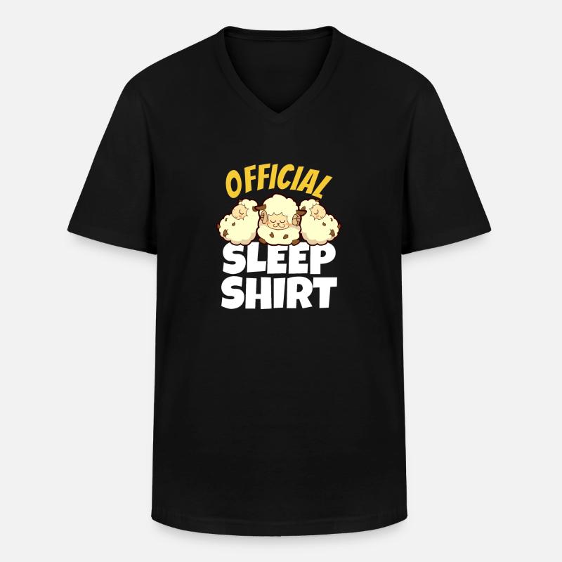 Nice Sleeping Sheep Gift - Men's V-Neck T-Shirt - black