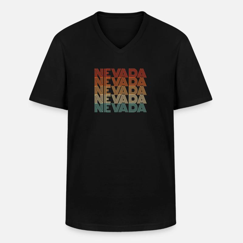 Nevada - Männer-T-Shirt mit V-Ausschnitt - Schwarz