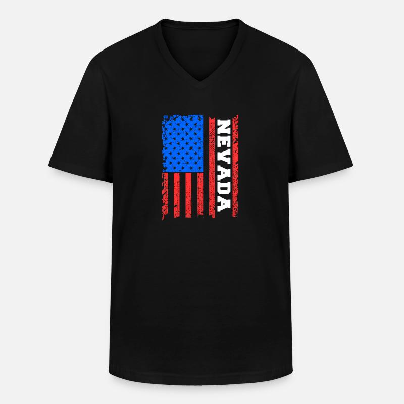 Nevada - Männer-T-Shirt mit V-Ausschnitt - Schwarz