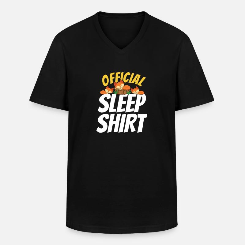 Nice sleeping Fox gift - Men's V-Neck T-Shirt - black