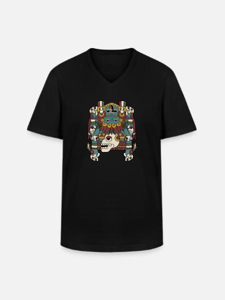 Tlaltecuhtli Aztec Goddess Mesoamerican - Men's V-Neck T-Shirt - black