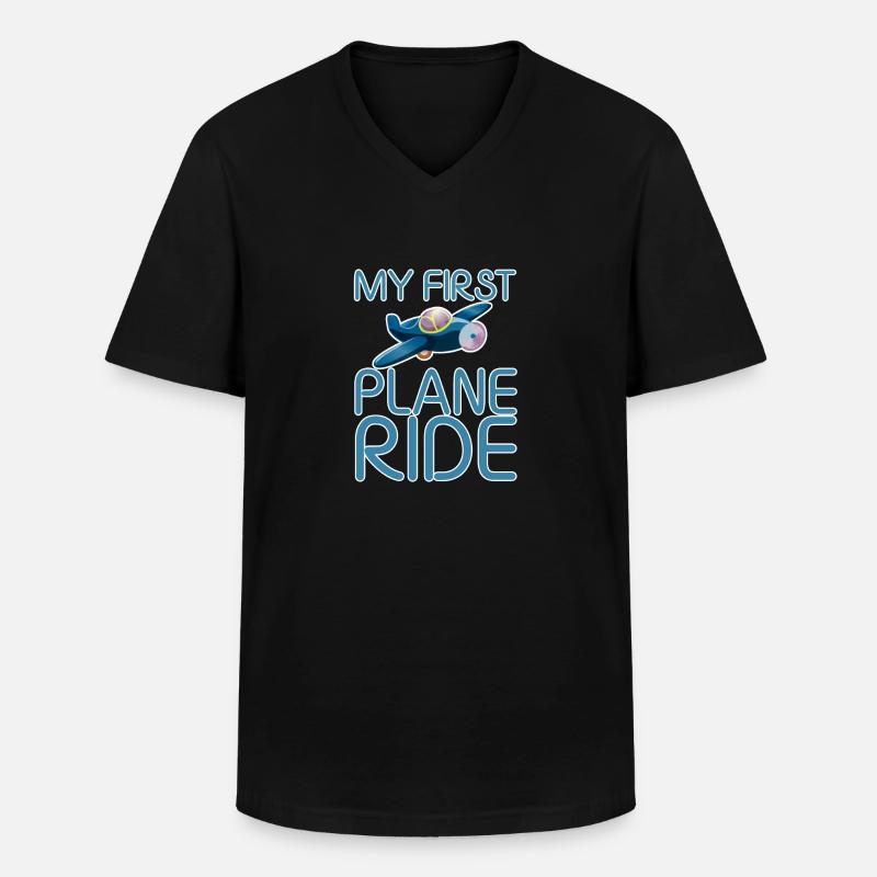 My First Plane Ride 29 - Männer-T-Shirt mit V-Ausschnitt - Schwarz