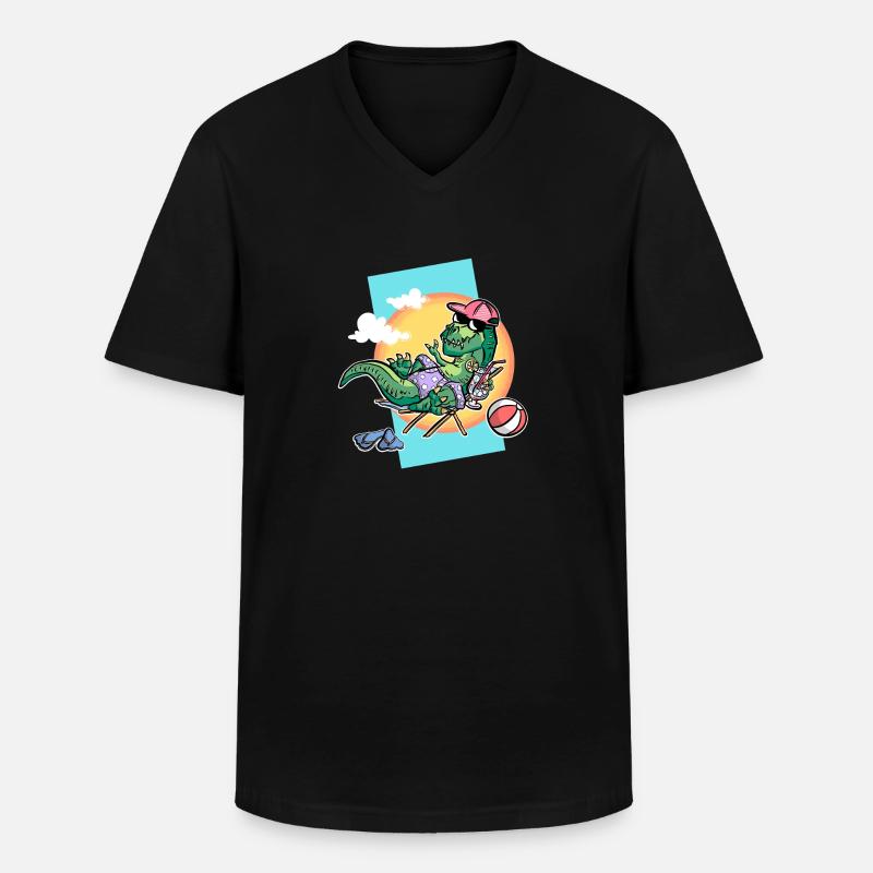Rex on the Beach - Männer-T-Shirt mit V-Ausschnitt - Schwarz