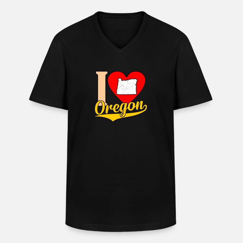 Ich Liebe Oregon geschenk - Männer-T-Shirt mit V-Ausschnitt - Schwarz