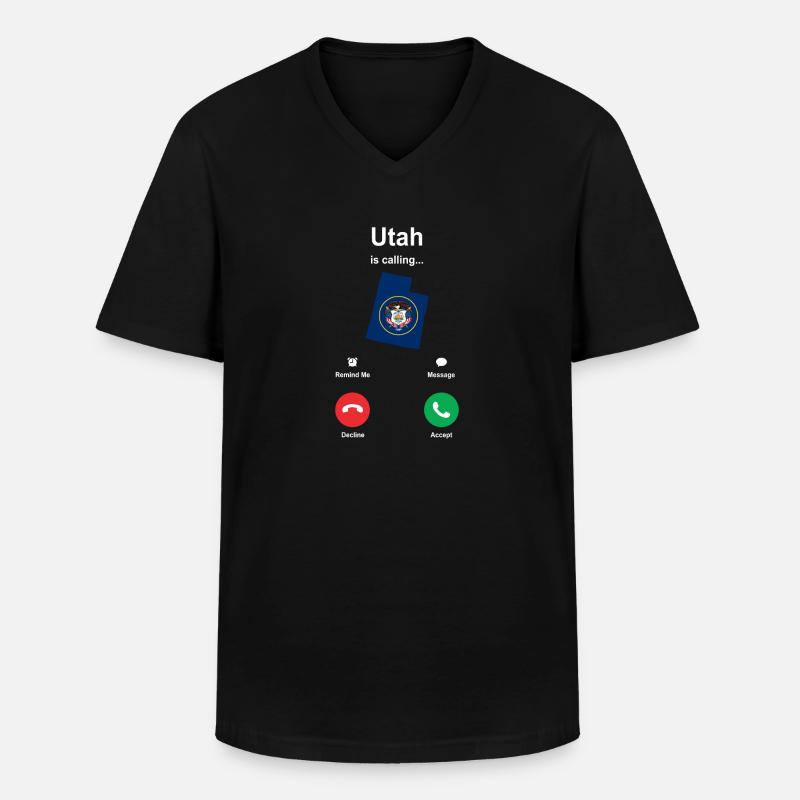 Utah - Männer-T-Shirt mit V-Ausschnitt - Schwarz