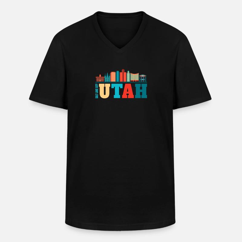 Utah - Männer-T-Shirt mit V-Ausschnitt - Schwarz