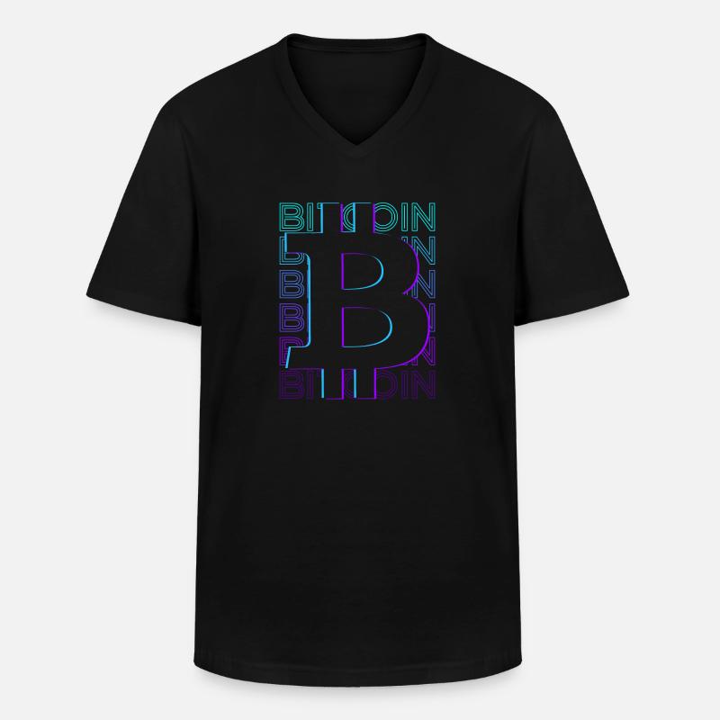 Bitcoin Kryptowährung Krypto Retro Geschenk - Männer-T-Shirt mit V-Ausschnitt - Schwarz