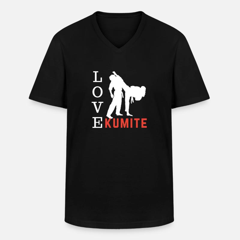 Kumite Love - Karate Geschenkidee - Männer-T-Shirt mit V-Ausschnitt - Schwarz