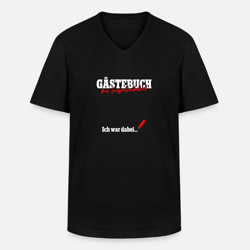 Gästebuch Junggesellinnenabschied - Männer-T-Shirt mit V-Ausschnitt - Schwarz