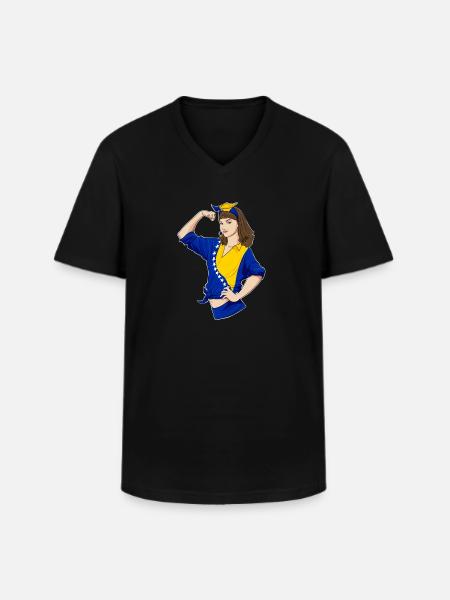 Bosnisk pige ubrydelig I Bosnien-Hercegovina - Klassisk herre T-shirt med V-udskæring - sort