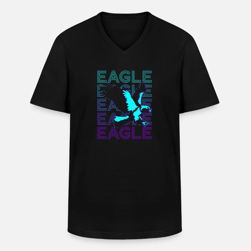 Eagle Retro Geschenk - Männer-T-Shirt mit V-Ausschnitt - Schwarz