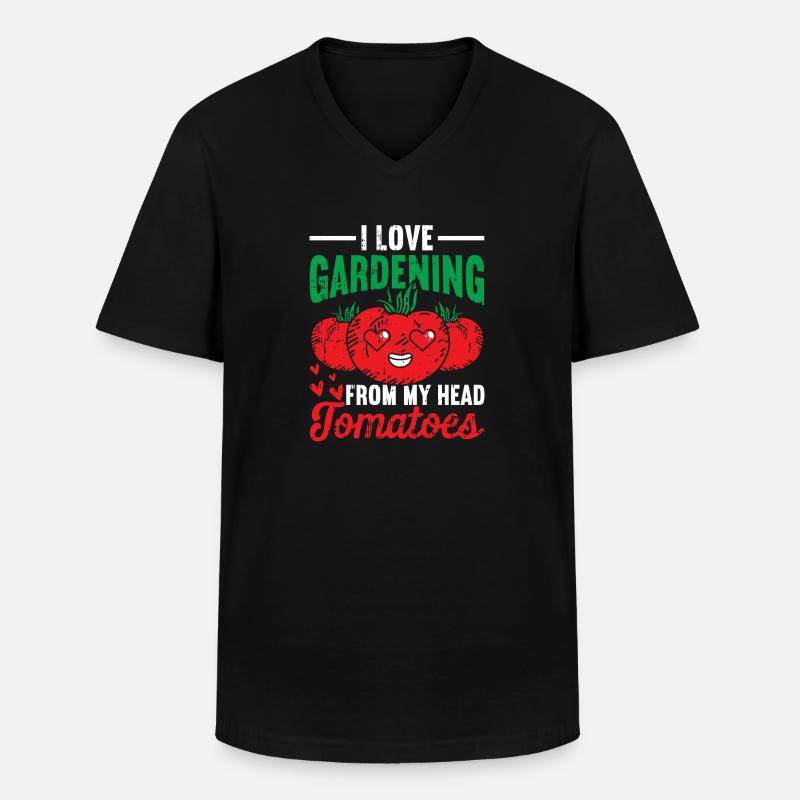 Tomate - Männer-T-Shirt mit V-Ausschnitt - Schwarz