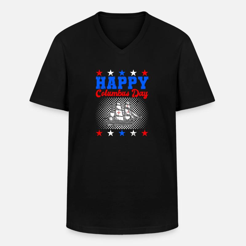 Christopher Columbus - Männer-T-Shirt mit V-Ausschnitt - Schwarz