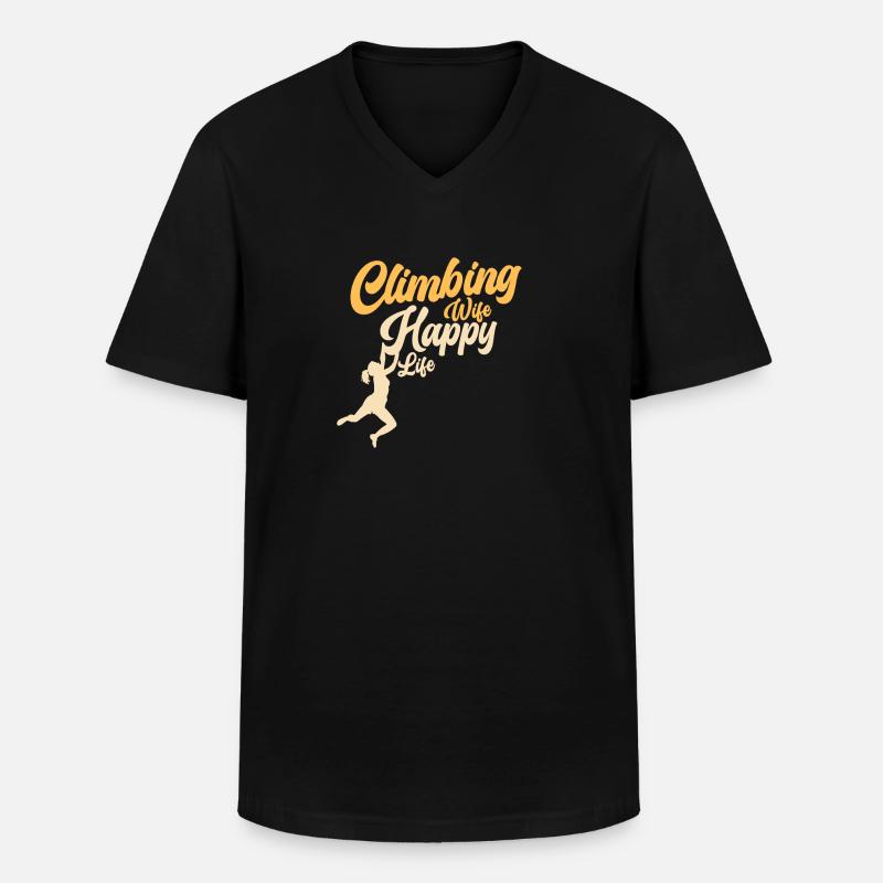 Climbing Klettern Kletterer Bouldern Bergsteiger - Männer-T-Shirt mit V-Ausschnitt - Schwarz