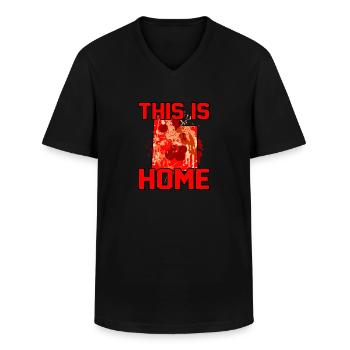 Home Utah Gift - Men's V-Neck T-Shirt - black - Front - AI Model Male 178 dark (178cm)