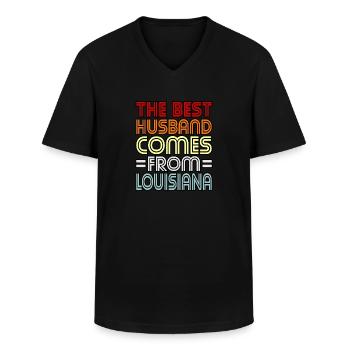 Louisiana-ehemann-geschenk - Männer-T-Shirt mit V-Ausschnitt - Schwarz - Vorne - AI Model Male 178 dark (178cm)
