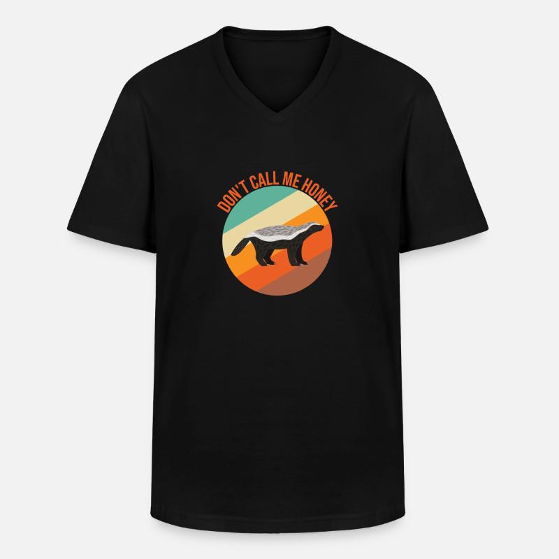 Lustiger Honigdachs - Männer-T-Shirt mit V-Ausschnitt - Schwarz