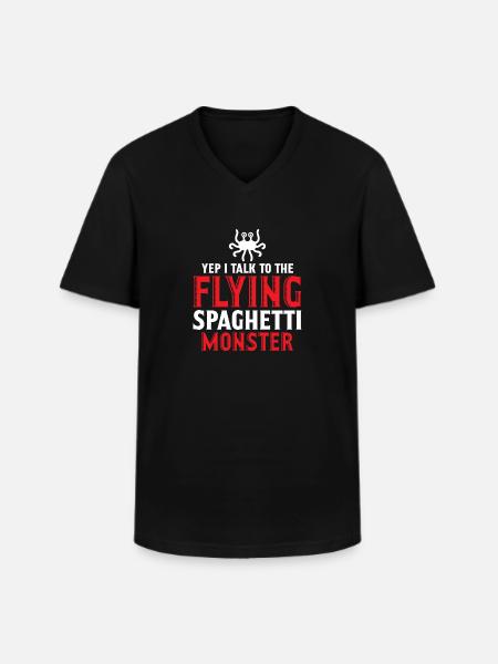Flying Spaghetti Monster FSM - Men's V-Neck T-Shirt - black
