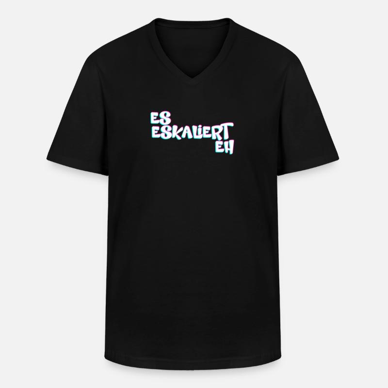 Es Eskaliert Eh Techno Rave - Männer-T-Shirt mit V-Ausschnitt - Schwarz
