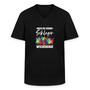 Schlagerparty Schlager - Männer-T-Shirt mit V-Ausschnitt - Schwarz - Vorne - AI Model Male 178 dark (178cm)