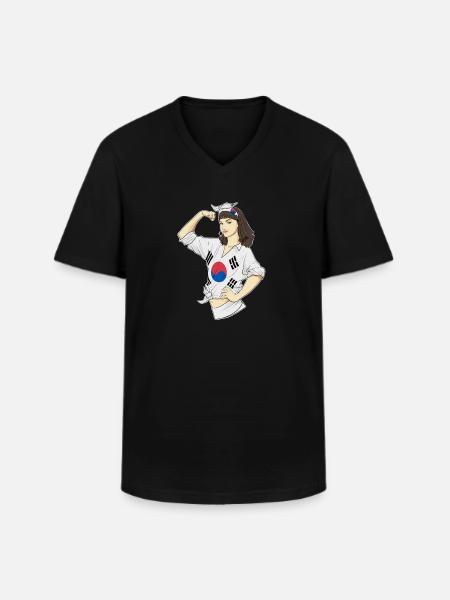 Sydkoreansk pige ubrydelig I Heritage Syd - Klassisk herre T-shirt med V-udskæring - sort
