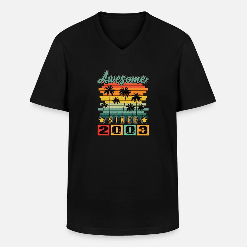 Awesome Since 2003 - Männer-T-Shirt mit V-Ausschnitt - Schwarz