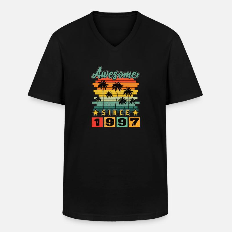 Awesome Since 1997 - Männer-T-Shirt mit V-Ausschnitt - Schwarz