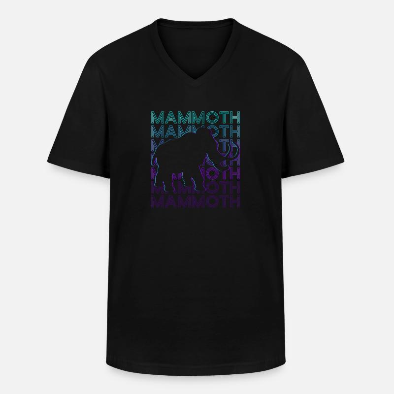 Mammut Elefant Retro - Männer-T-Shirt mit V-Ausschnitt - Schwarz