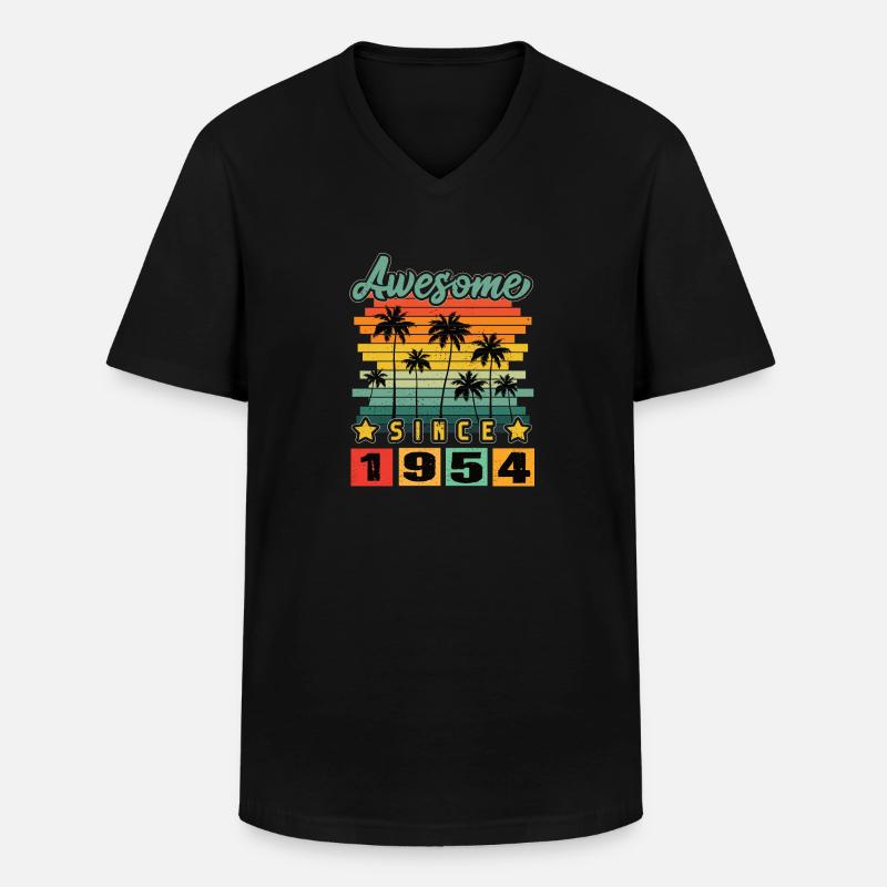 Awesome Since 1954 - Männer-T-Shirt mit V-Ausschnitt - Schwarz