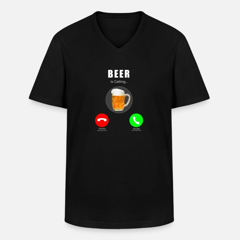 Bier ruft / Beer Is Calling - Men's V-Neck T-Shirt - black