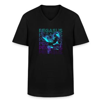Pegasus Greek Mythology Winged Horse A - Men's V-Neck T-Shirt - black - Front - AI Model Male 178 dark (178cm)