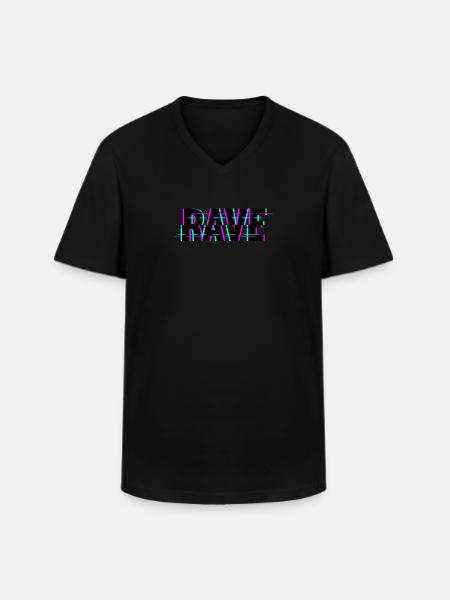 Techno Musik Rave - Männer-T-Shirt mit V-Ausschnitt - Schwarz