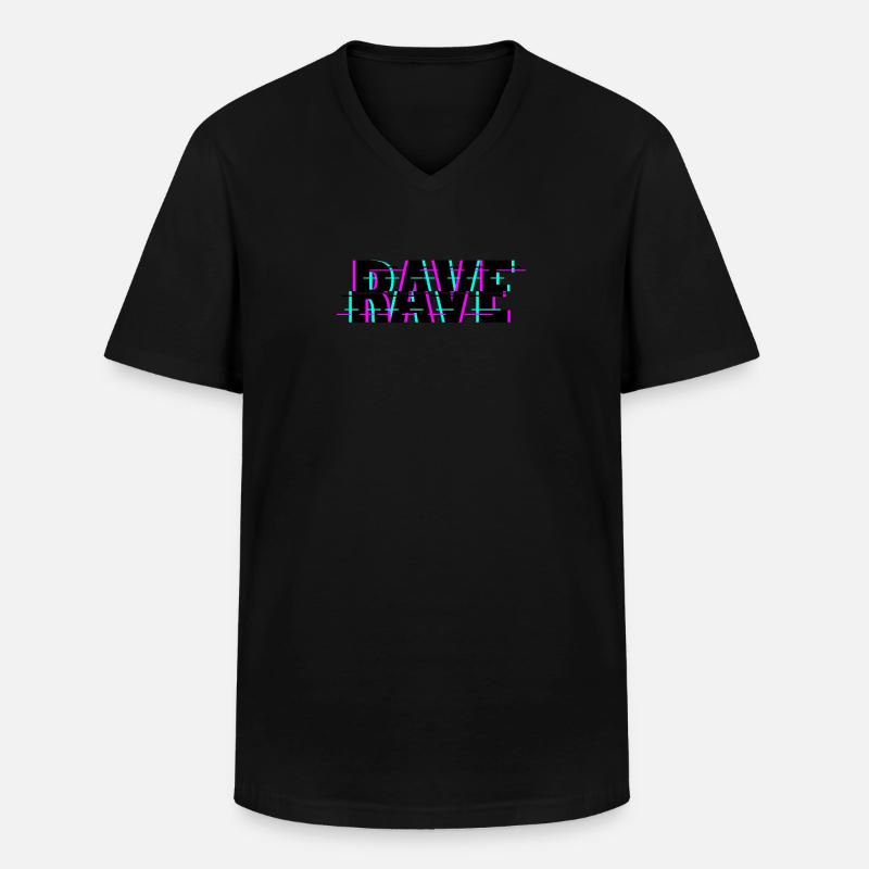 Techno Musik Rave - Männer-T-Shirt mit V-Ausschnitt - Schwarz
