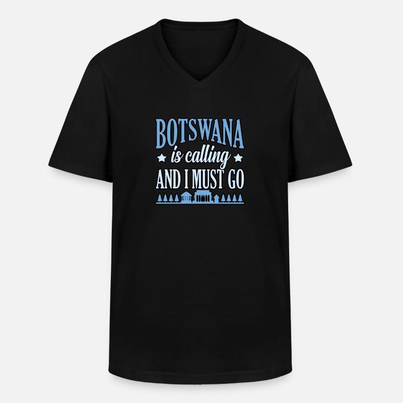 Botswana - Männer-T-Shirt mit V-Ausschnitt - Schwarz